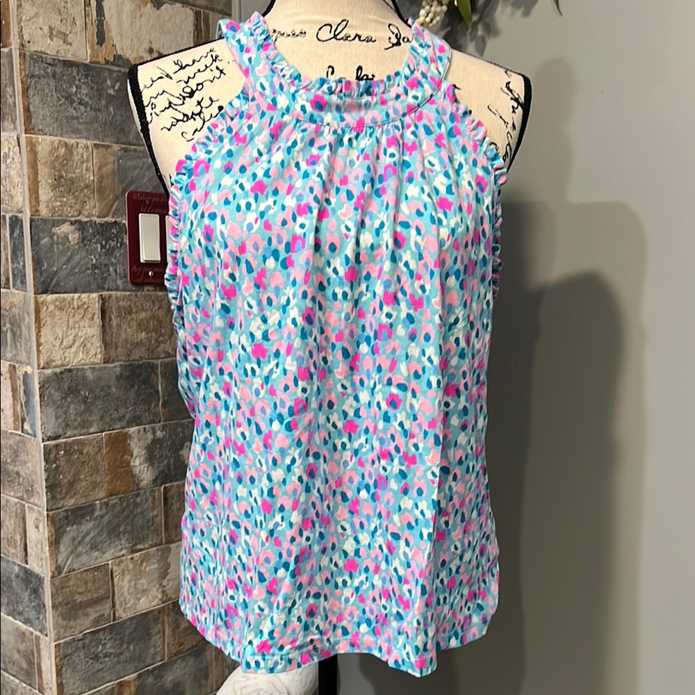 Lilly Pulitzer Jerrica Blouse Top Halter Ruffle